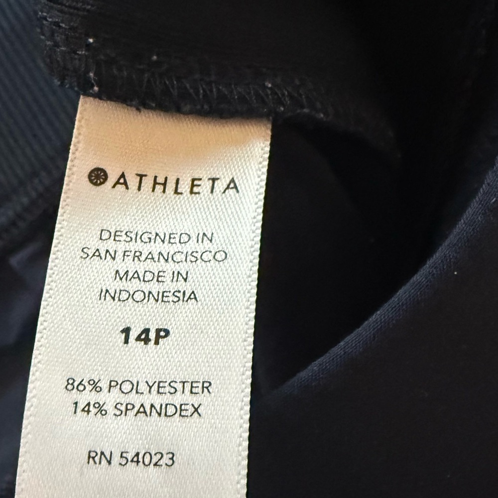 Athleta Brooklyn Ankle Pants Navy Blue Active Athleisure Casual Women 14 Petite - Picture 9 of 10